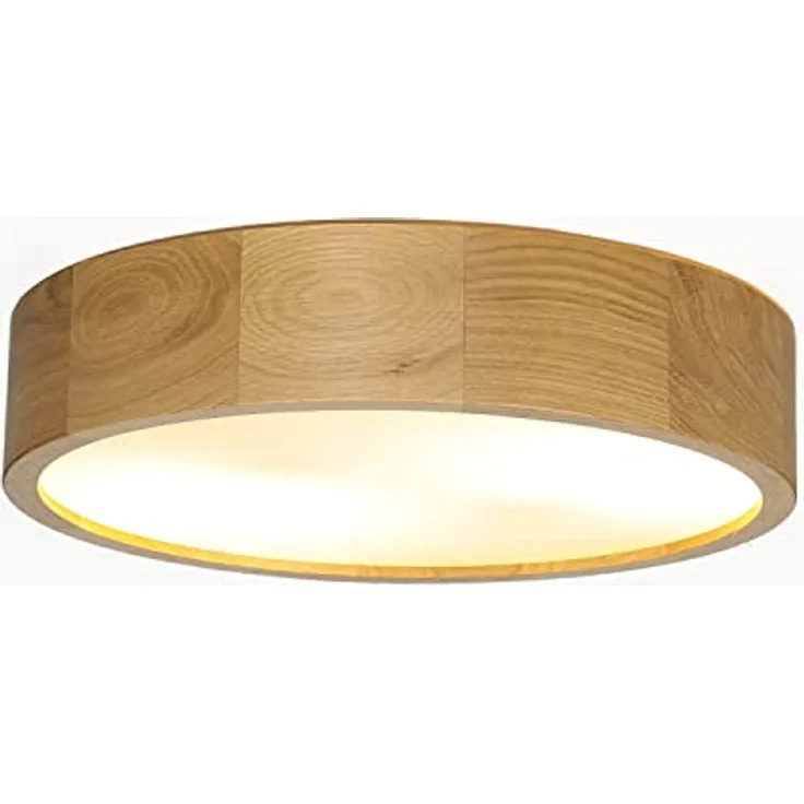 Licht-Erlebnisse ARBARO Deckenleuchte Eiche Ø37 cm 2-flammig blendarm Modern gemütlich Holz Glas - Smarte Deckenbeleuchtung - Preisvergleich