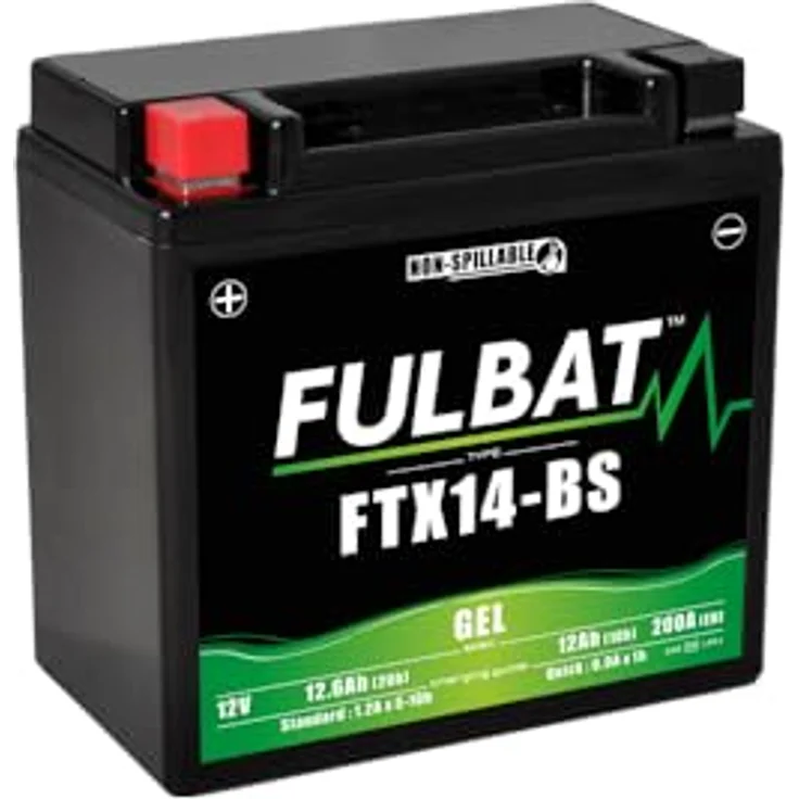 Fulbat FT12A-BS GEL, wartungsfreie Gel-Batterie mit 12V/12Ah, auslaufsicher und montierbar in jeder Position – Bild 1