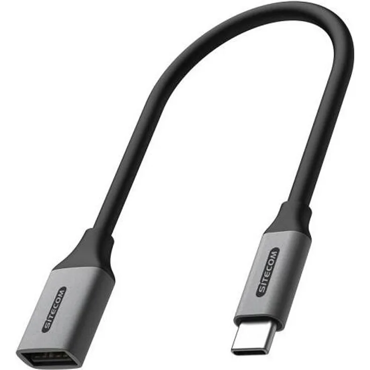 Sitecom AD-1011 USB Kabel, 0,15 m, USB A auf USB C, max. 5 Gbit/s, Schwarz, Grau