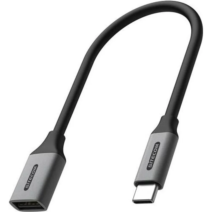 Sitecom AD-1011 USB Kabel, 0,15 m, USB A auf USB C, max. 5 Gbit/s, Schwarz, Grau