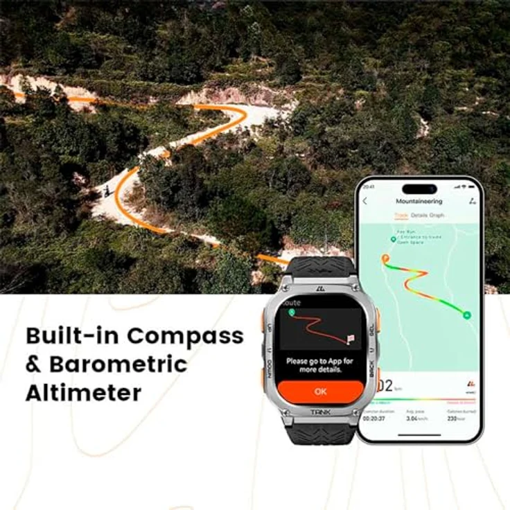 KOSPET TANK M3 Ultra Sonderausgabe, Smartwatch mit AMOLED-Display, GPS, Herzfrequenzmessung, IP69K-zertifiziert, schwarz – Bild 5