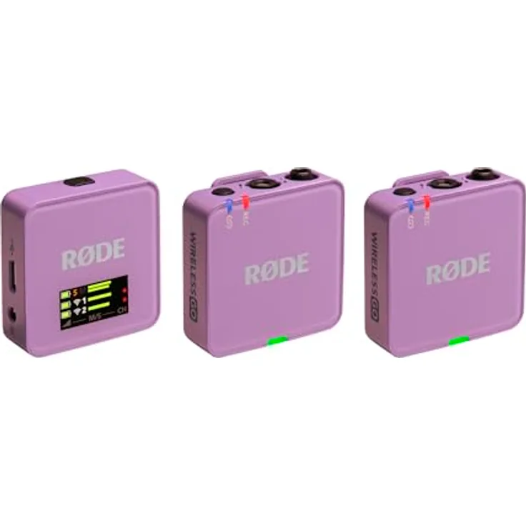 RØDE Wireless GO (Gen 3) – Kompakter kabelloser Mikrofon mit 32-Bit Float Aufnahme, automatischer Pegelregelung und universeller Kompatibilität für Telefone, Kameras und Computer in Flieder