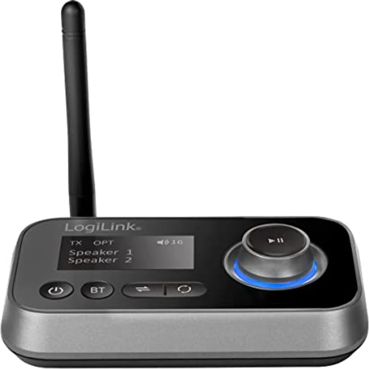 LogiLink BT0062 - Bluetooth 5.0 Audiosender und Empfänger (Transmitter und Receiver) um Nicht-bluetoohfähige Geräte mit Bluetooth auszustatten, 2 Kopfhörer gleichzeitig koppeln, Schwarz – Bild 3
