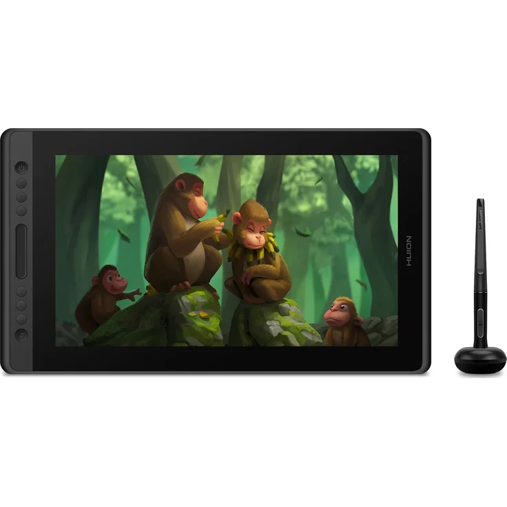 Huion Kamvas Pro 16, Grafiktablet mit 5080 lpi Auflösung, 6 programmierbaren Tasten, kabelloser Stift, Schwarz