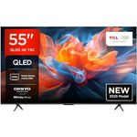 TCL 55T8C, 55 Zoll QLED 4K HDR UHD Fernseher mit Dolby Vision, Atmos, 144Hz Motion Clarity Pro, FreeSync und Onkyo 2.1 Sound, Smart Google TV, Sprachsteuerung, kompatibel mit Google Assistant