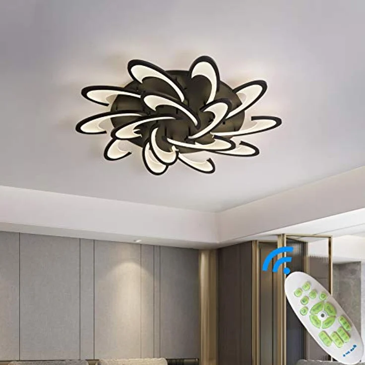 Eurotondisplay LED Deckenleuchte 2127Black-15 Ø 115 mit Fernbedienung, Lichtfarbe/Helligkeit einstellbar, Acryl-Schirm, schwarz lackierter Metallrahmen – Bild 5