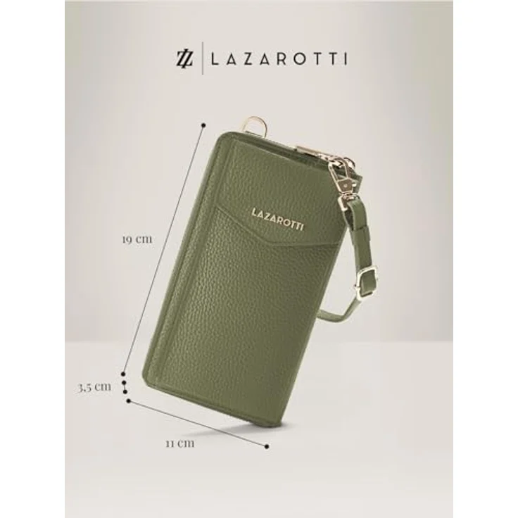 Lazarotti Bologna Leather Handytasche, 11 cm, 100% Leder, oliv – Bild 7