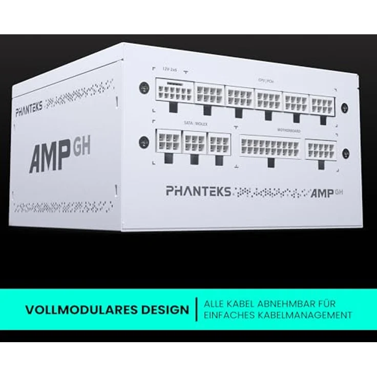 Phanteks AMP GH 750W 80 Plus Gold Netzteil, PCIe 5.1, ATX 3.1-750 Watt, weiß – Bild 3
