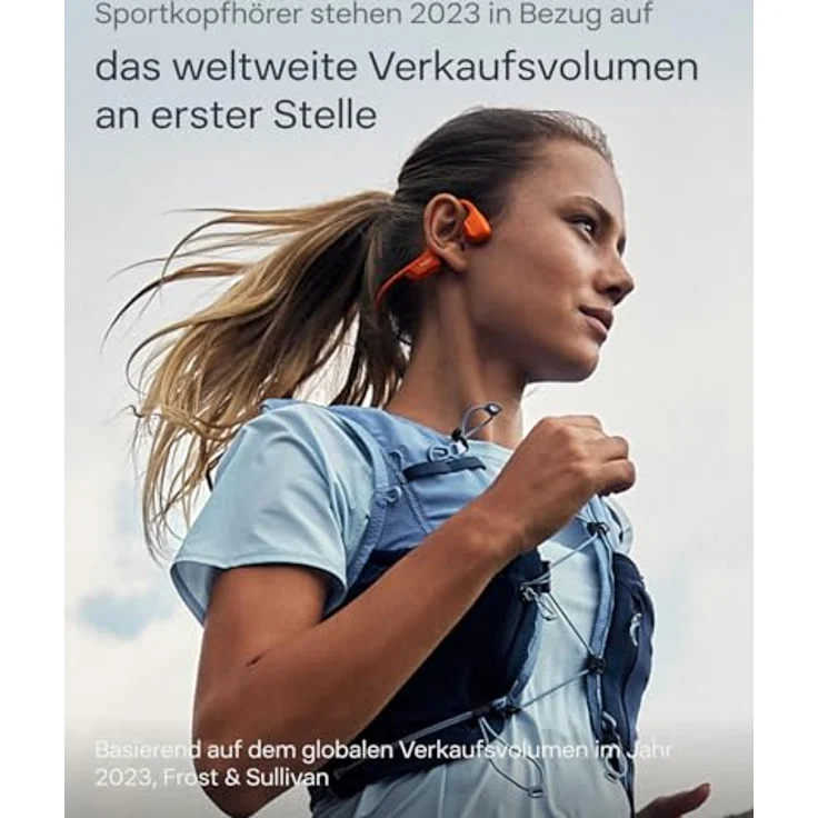 SHOKZ OpenRun Pro 2 Knochenschall Sportkopfhörer, Orange, Bluetooth 5.3, Geräuschunterdrückung, IP55 wasserdicht, 12 Std. Wiedergabe, USB-C Schnellladung – Bild 2