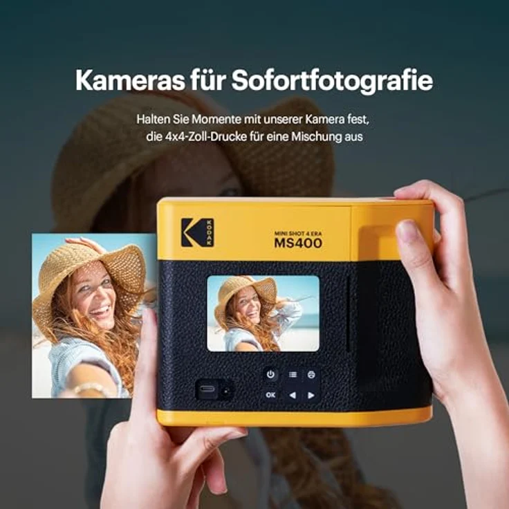 KODAK Cam Mini Shot 4 ERA Black 4x4, Sofortbildkamera mit MS400B – Bild 4
