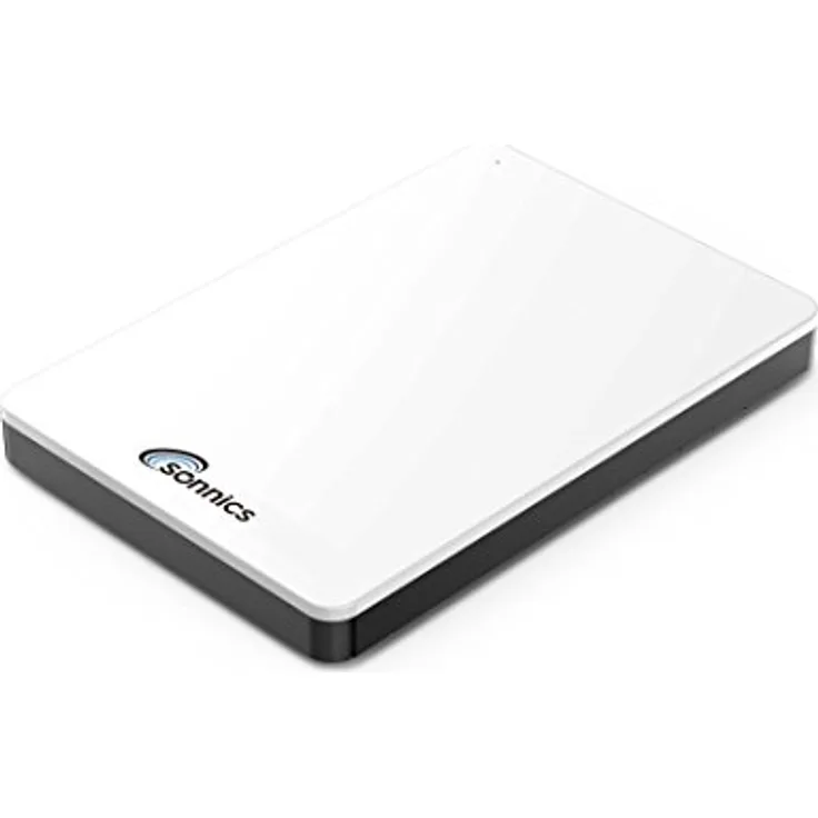 Sonnics 500GB Weiß Externe tragbare Festplatte Typ C USB 3.1 kompatibel mit Windows-PC, Mac, Smart TV, Xbox One/Series X und PS4/PS5