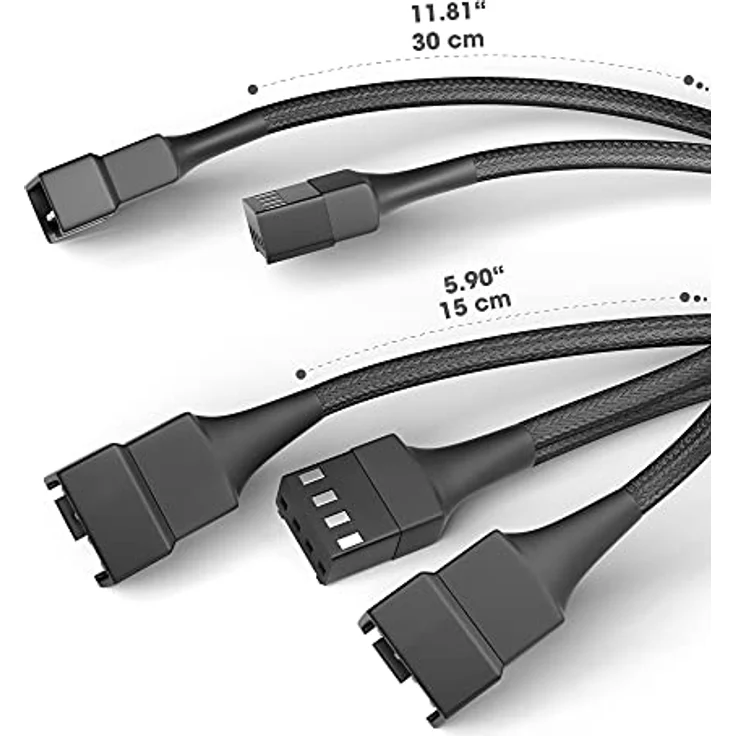 KabelDirekt - PWM Lüfter auf 2X PWM Lüfter Y-Kabel 15cm + PWM Lüfter Verlängerungskabel 30cm – Bild 5
