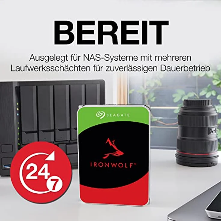 Seagate IronWolf 2TB interne Festplatte NAS HDD, 3.5 Zoll, 5900 U/Min, 256 MB Cache, SATA 6GB/s, silber, inkl. 3 Jahre Rescue Service, Modellnr.: ST2000VNZ03 – Bild 2