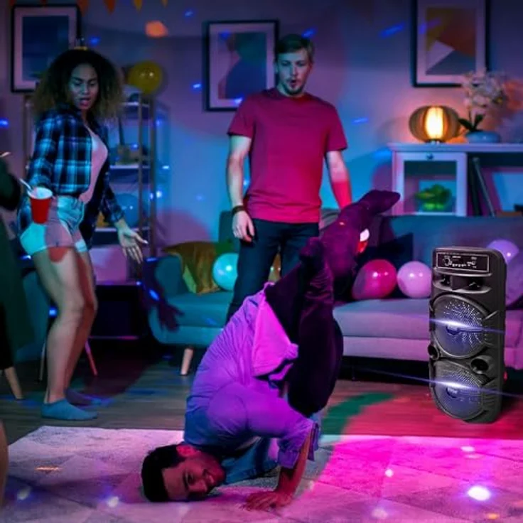 Pyle Partybox, Bluetooth Lautsprecher 600W mit Disco-LED Lichteffekten und 3 Eingängen – Bild 2