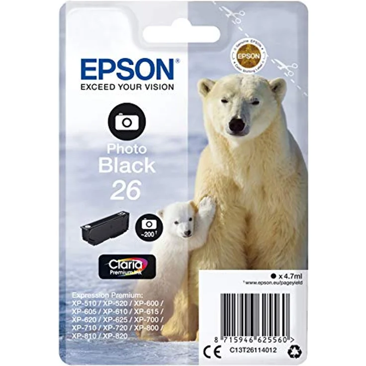 Epson C13T26114022 Foto Black Original Tintenpatronen Pack of 1 – Bild 2