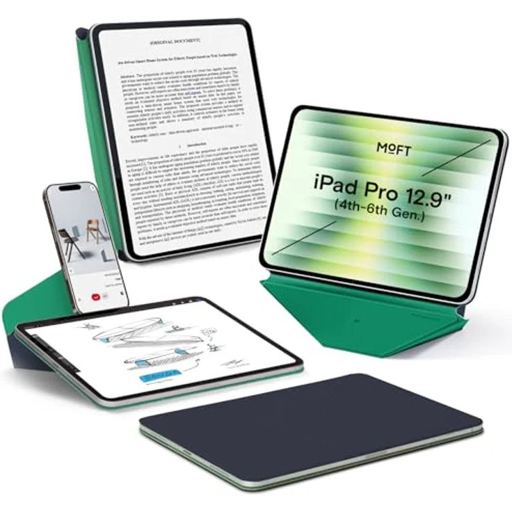 MOFT Dynamic Folio Hülle für iPad Pro 12,9" (6./5./4. Gen, 2022/2021/2020) mit über 20 einstellbaren Winkeln, ultraleicht und magnetischer Flexibilität – Bild 1