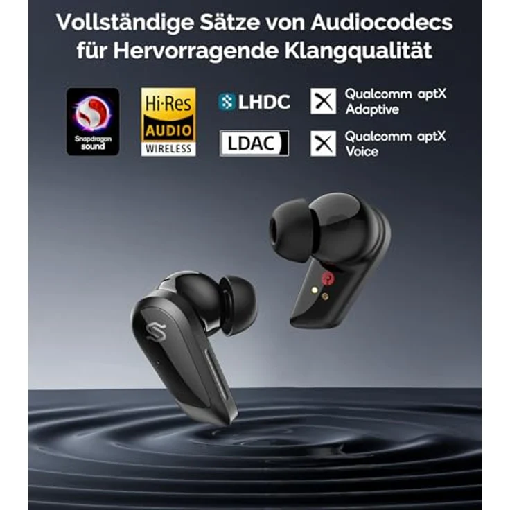 Edifier STAX Spirit S10 True Wireless Planar Magnetic Earbuds mit ANC, Snapdragon Sound, Hi-Res Audio (LDAC LHDC), Bluetooth 5.4, 6 Mics Hi-Fi Calling, Wearing Detection, IP54 - Schwarz – Bild 4