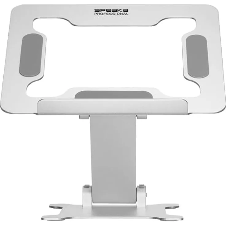 Speaka Professional SP-LS-200, höhenverstellbarer Notebook-Ständer aus Aluminium, klappbar für Laptops/ Tablets bis 15 Zoll