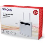 STRONG 4G Router 300V2 LTE Router LTE bis zu 150 Mbit/s WLAN bis zu 300 Mbit/s 2.4 GHz 4 x LAN 2 x SIM-Karten Adapter