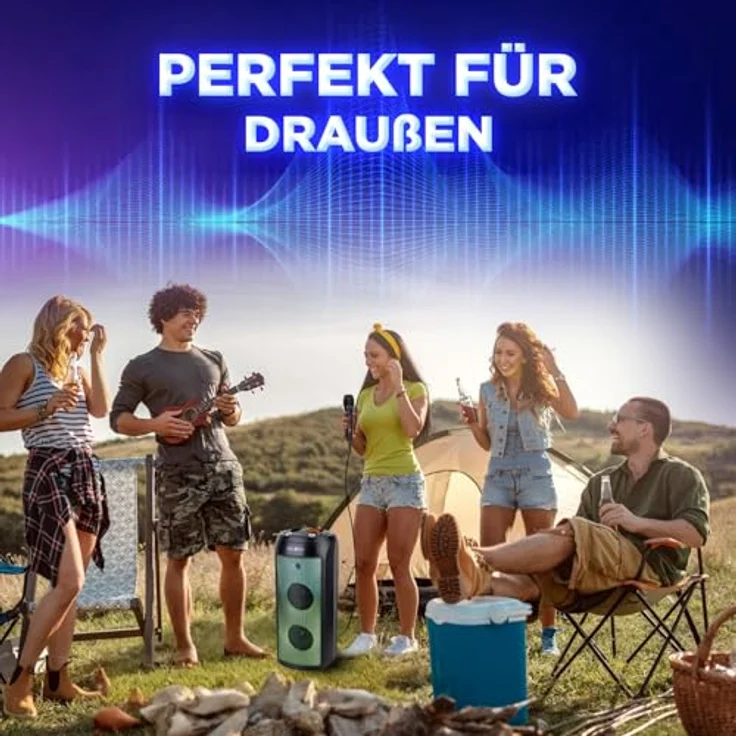 Reflexion PSX30BT, Bluetooth Party Lautsprecher mit 240W Musikleistung, LED-Flammenbeleuchtung und TWS-Funktion – Bild 5