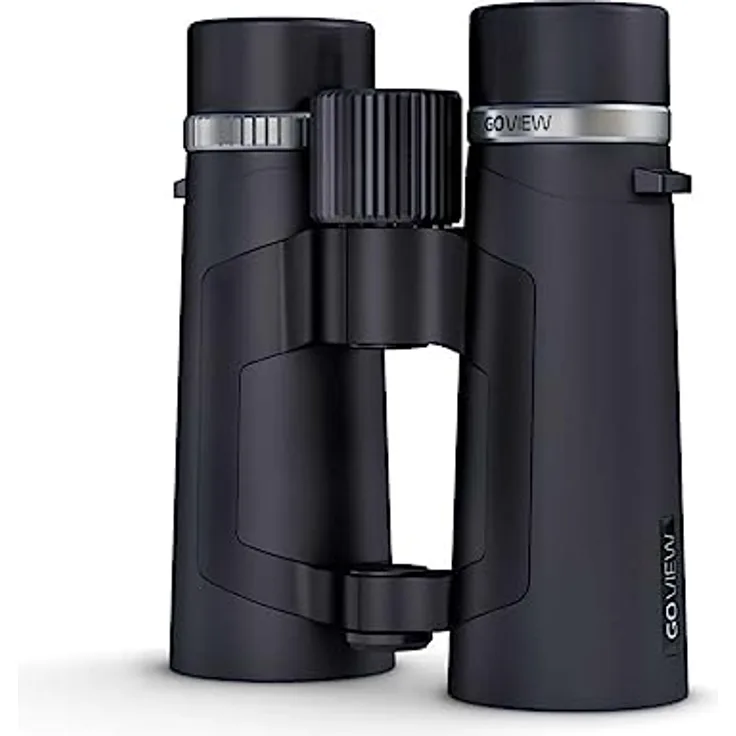 GoView ZOOMR 8x42 Fernglas für Outdoor, Natur, Tierbeobachtung, Reise (8-Fach Zoom, großes Sehfeld, inkl. Zubehör-Set) Phantom Schwarz