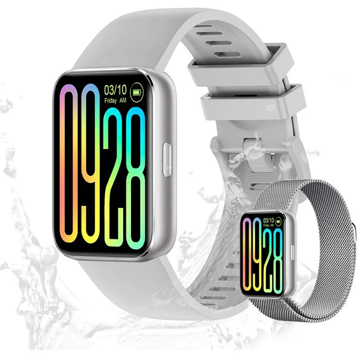 Valdus Herren Smartwatch – IP68/1ATM Wasserdicht, Telefonfunktion, Fitness-Tracker mit SpO₂, Stressanalyse & über 120 Sportmodi – Grau