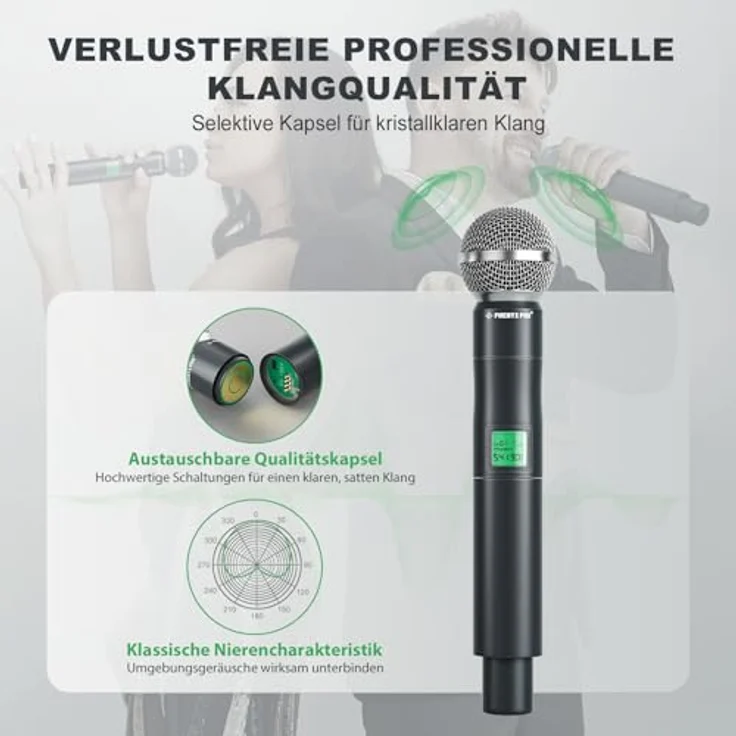 Phenyx Pro PTU-5000-4H, 4-Kanal UHF Festfrequenz Mikrofonsystem mit robuster Ganzmetallkonstruktion und 260ft Reichweite – Bild 2