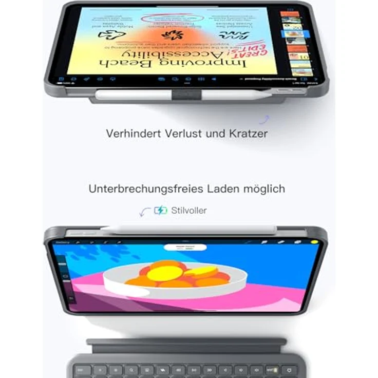 Inateck Tastatur für iPad 11 A16 (2025) & iPad 10. Gen (2022), 5,1" Vollflächen-Touchpad, Vertikaler/Horizontaler Ständer, dünn und leicht – Bild 6