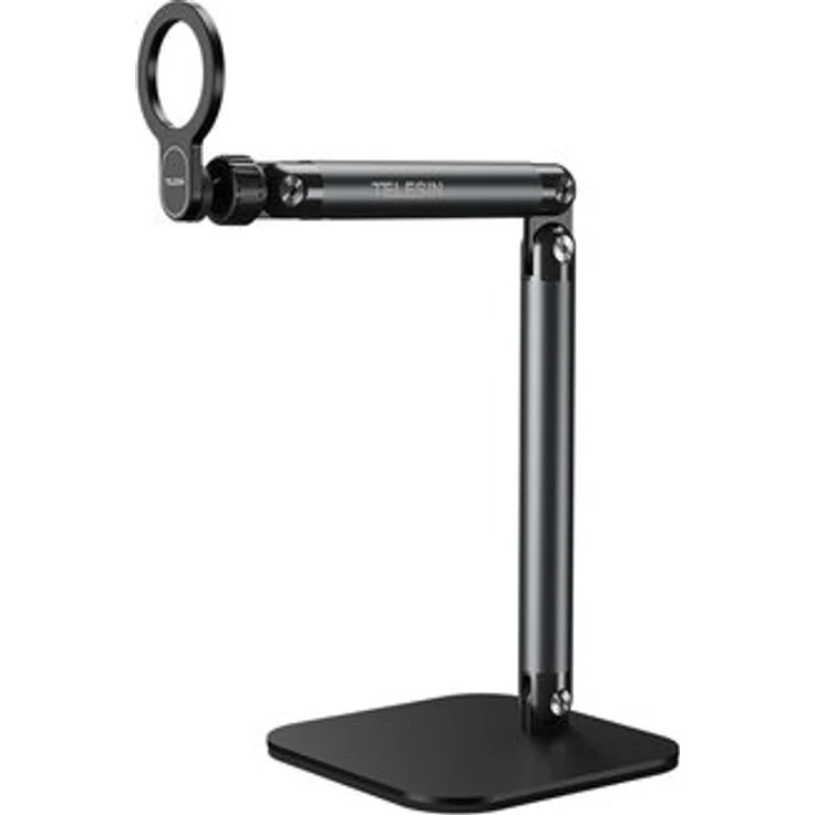 Telesin Live Streaming Desktop Stand mit MagSafe, stabiler Metallbasis und vollständiger Winkelverstellung, kompatibel mit iPhone 13, 14, 15 und Android-Handys