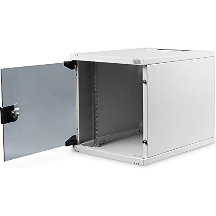 DIGITUS Netzwerk-Schrank 10-Zoll - 6HE - Wandmontage - HxBxT 330x312x400mm - Traglast 30kg - Nutztiefe 309mm - Grau – Bild 2