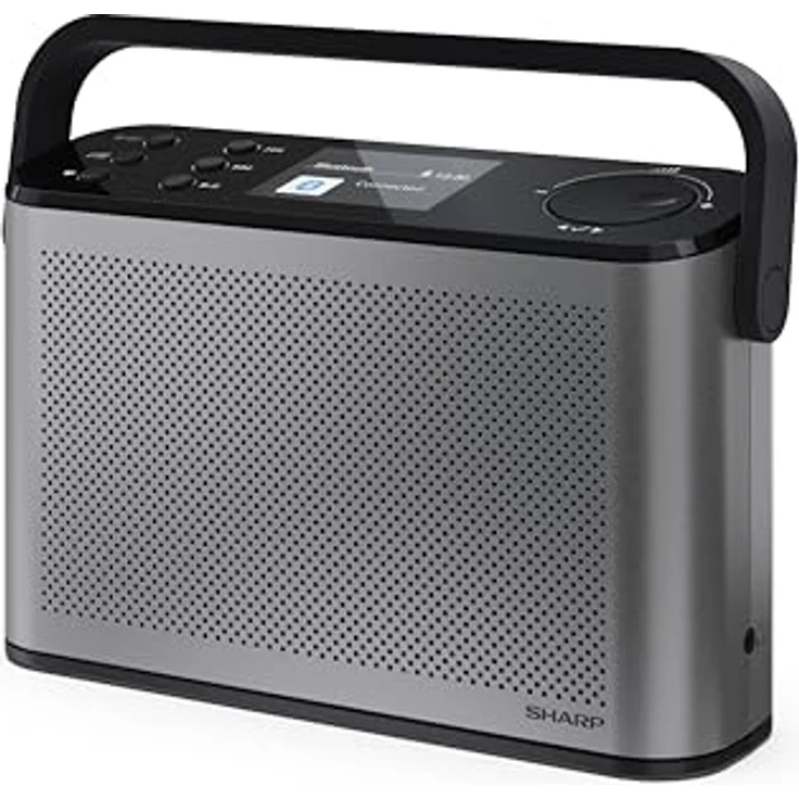 SHARP DR-P540(GY) Osaka tragbares Digital Radio - DAB+/FM, Bluetooth 5.3, 120 Radiospeicherplätze, USB-C-Ladung, 12-Stunden-Akku, grau – Bild 1