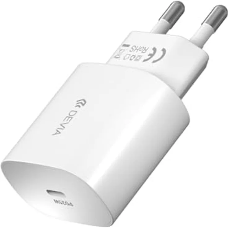 Devia Smart PD 25W Wandladegerät, 1x USB-C, weiß mit USB-C Kabel