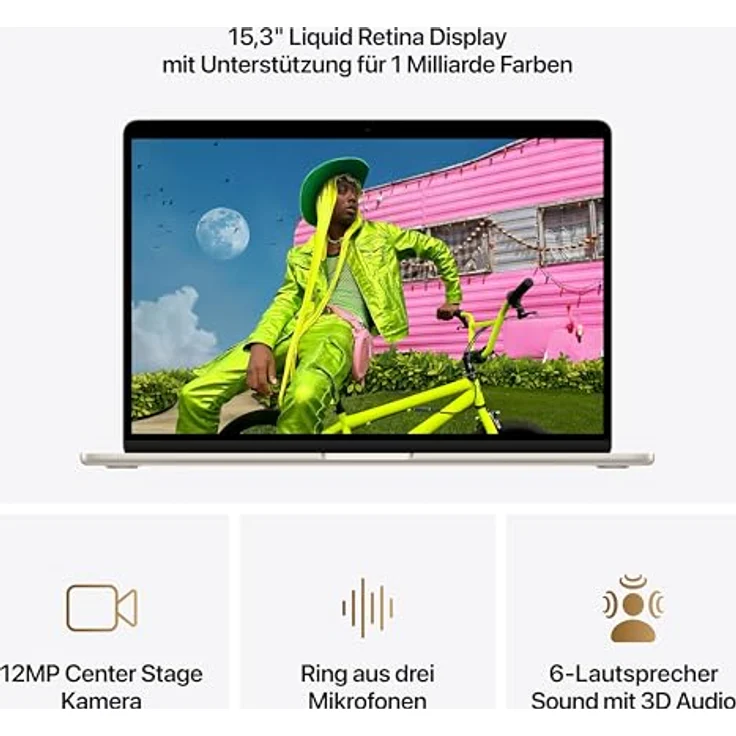APPLE MacBook Air (2026) 15,3 Zoll, Apple M5, 16 GB RAM, 512 GB SSD, macOS, Polarstern – Bild 4