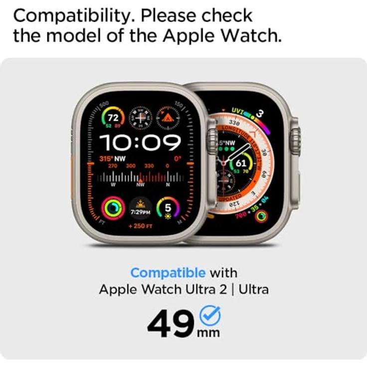 Spigen Thin Fit Hülle Kompatibel mit Apple Watch Ultra 2 (2023) / Ultra (2022) 49mm - Schwarz, Kratzerabwehr, erhöhte Umrandung, präzise Ausschnitte – Bild 2