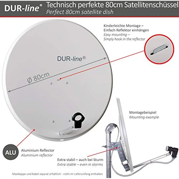 DUR-line MDA 80 G + +Ultra Twin LNB - 2 TN LNB Set – Bild 3