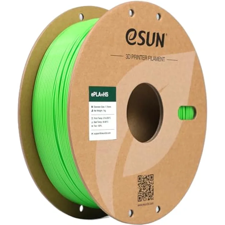 eSUN PLA+HS Filament 1.75mm, Hochgeschwindigkeitsdruck 3D Drucker Filament mit Maßgenauigkeit +/- 0.03mm, 1KG Spule, Zartesgrün
