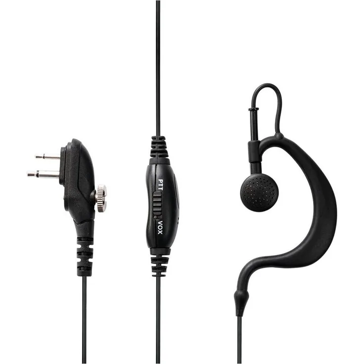 Midland MA-27M Kopfhörer Verkabelt Ohrbügel Schwarz, Mikrofon-/Ohrhörergarnitur für Midland G15 und G18