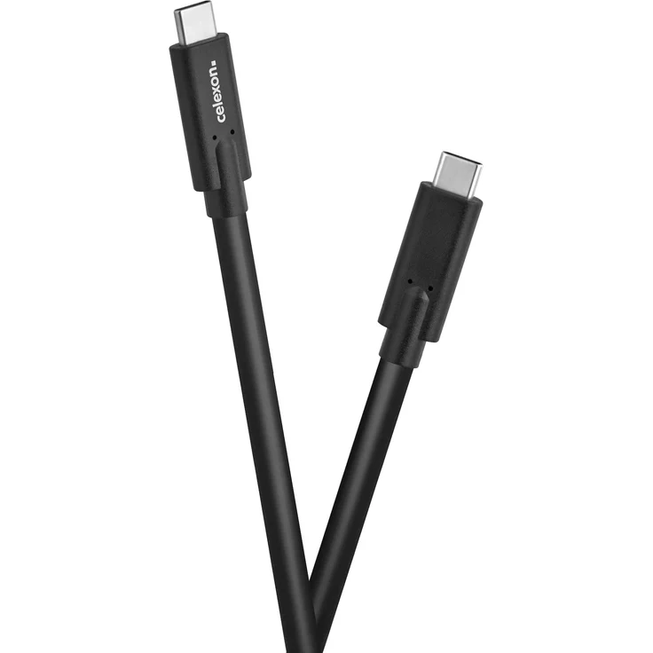 celexon USB-C Kabel - USB 3.2 Gen 2x1, 1,0 m, schwarz, 10 Gbps, Power Delivery 100 W, DP Alt-Mode