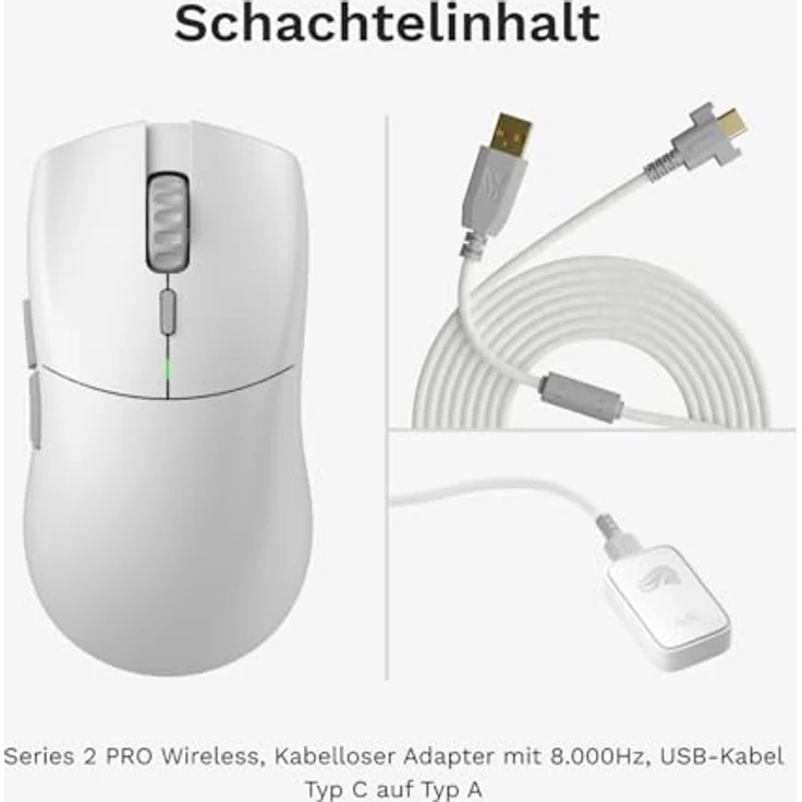 Glorious Series 2 PRO Wireless Gaming Maus, kabellose Gaming-Maus für Rechtshänder, 55 g leicht, 26.000 DPI, 80 Std. Batterielaufzeit, weiß – Bild 8