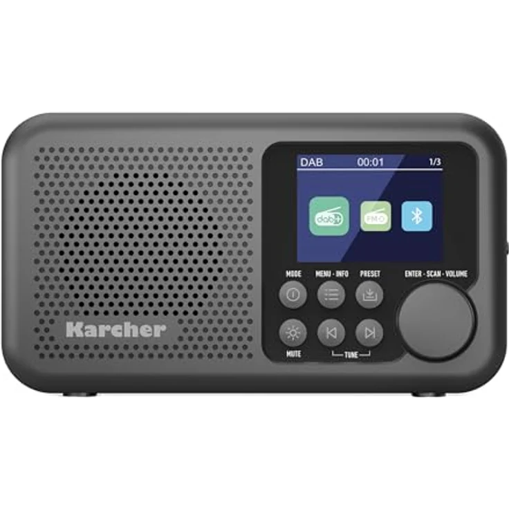Karcher DAB 2415, tragbares DAB+ Radio mit Akku (2200 mAh), Bluetooth Lautsprecher, 2,4" dimmbares Farbdisplay, Dual-Alarm Wecker, Kopfhöreranschluss – Bild 4