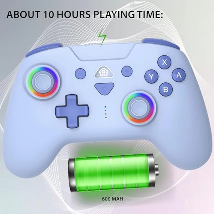 Subsonic LED Sweetie Blue, Wireless Controller für Nintendo Switch mit programmierbaren LEDs und Turbo-Funktion – Bild 5