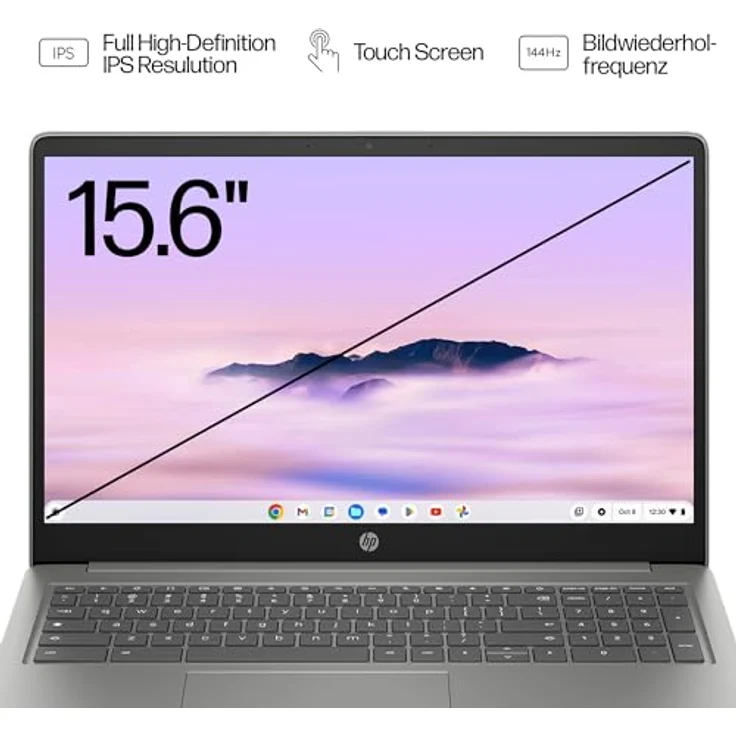 HP Chromebook | 15,6" FHD-Display | Intel Core i3-N305 | 8 GB DDR5 RAM | 256 GB UFS | Intel UHD Graphics | ChromeOS | QWERTZ | Mineral Silver |100 GB Google One - 1-Jahres-ABO inkl. – Bild 3