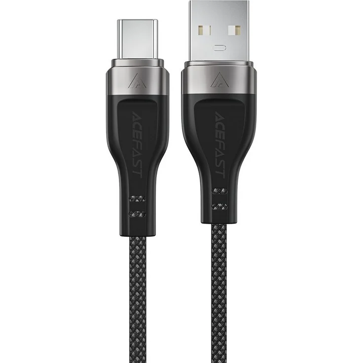 Acefast C11-04 USB-A zu USB-C Ladekabel, 3A Schnellladung, 120 cm, Magnetgeflecht, Zinklegierung-Stecker, Schwarz