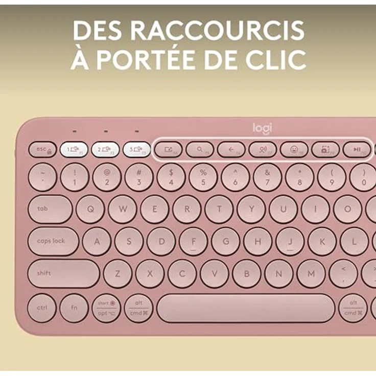 Logitech Pebble Keys 2 K380s - AZERTY French Layout, Rose – Bild 4