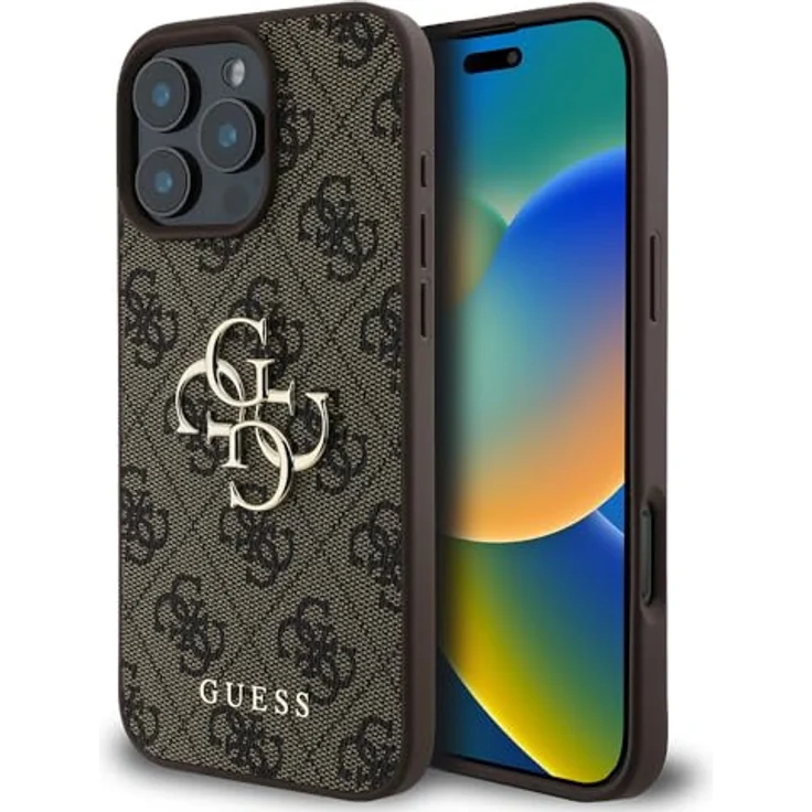CG MOBILE Guess Hülle Kompatible mit iPhone 16 Pro Max Back-Cover hul - 4G PU Big Logo - Braun – Bild 1