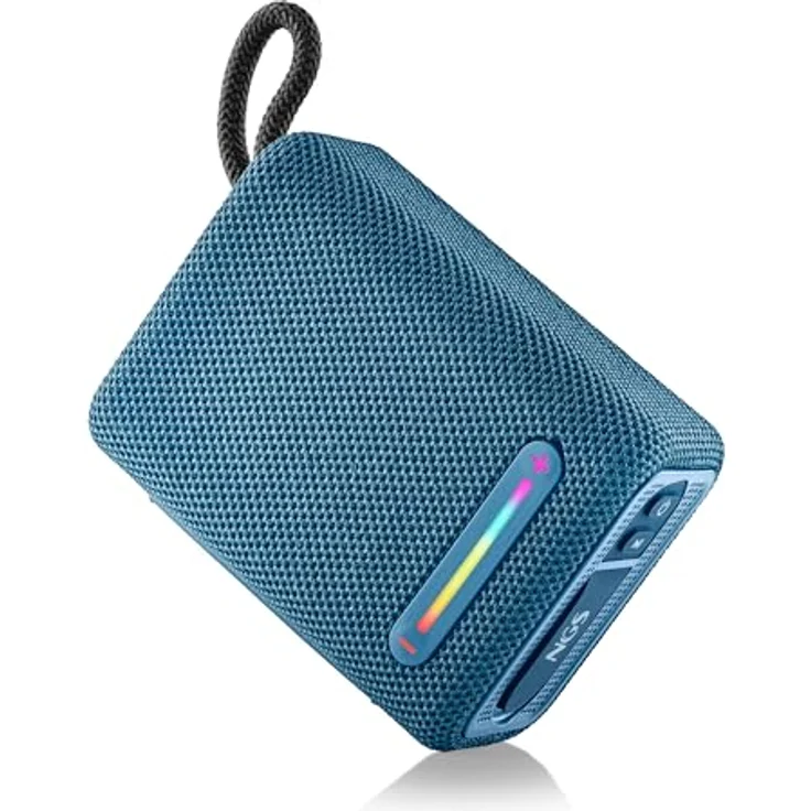 NGS Roller Furia 1, Tragbarer Bluetooth-Lautsprecher mit 15 W, RGB-Lichtern, IPX6-Wasserdichtigkeit, True Wireless, bis zu 9 Stunden Batterielaufzeit, Blau – Bild 3