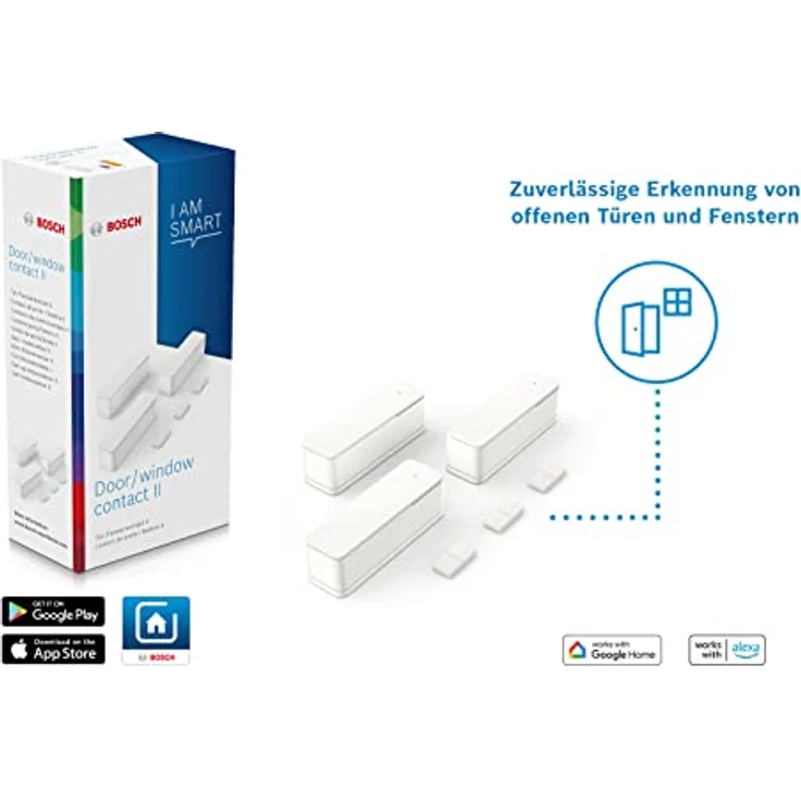 BOSCH Smart Home Kontakt II, 3er Pack, Funk-Tür-/Fensterkontakt, weiß, mit Alarmfunktion und App-Steuerung – Bild 6