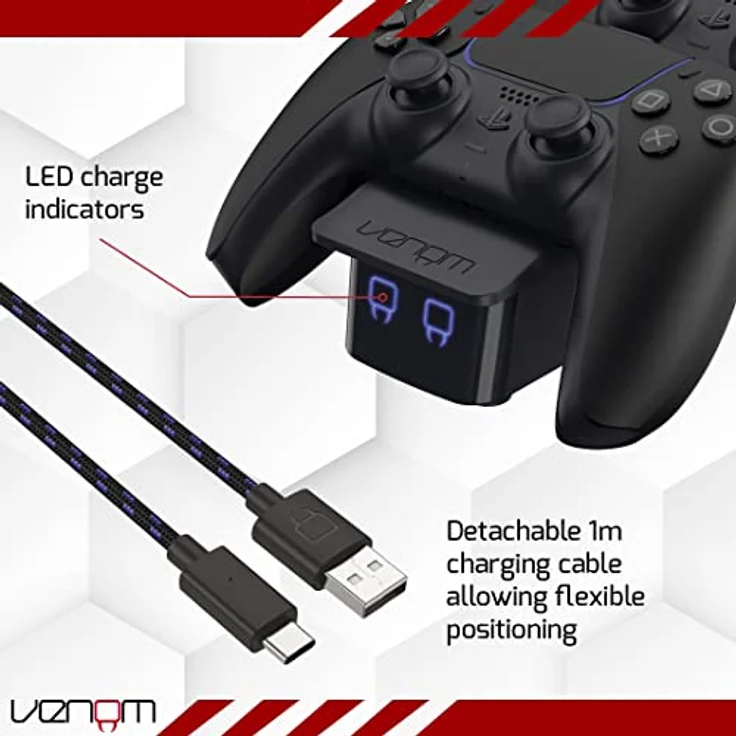 Venom PS5-Controller-Doppelladestation - Schwarz (PS5) – Bild 4