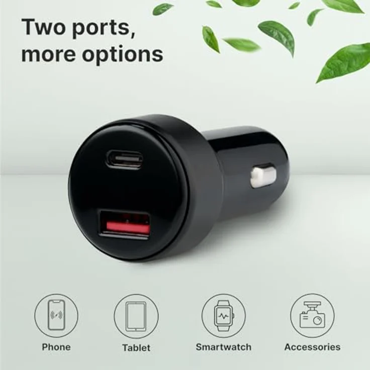 Qualo QRLS-AC-01-32 Recycling Autoladegerät, USB-A / USB-C, 32W, schwarz, mit Schnellladeprotokollen PD und QC, geeignet für PKWs und Lkw – Bild 5
