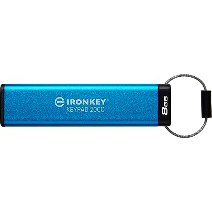 Kingston IronKey Keypad 200 Typ-C Hardware-verschlüsselter USB-Stick FIPS 140-3 Level 3 (ausstehend) mit XTS-AES 256-Bit-Hardware-Verschlüsselung - IKKP200C/8GB – Bild 1